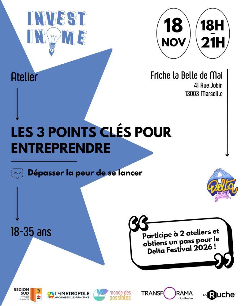 Atelier Invest In Me – Les 3 points clés pour entreprendre